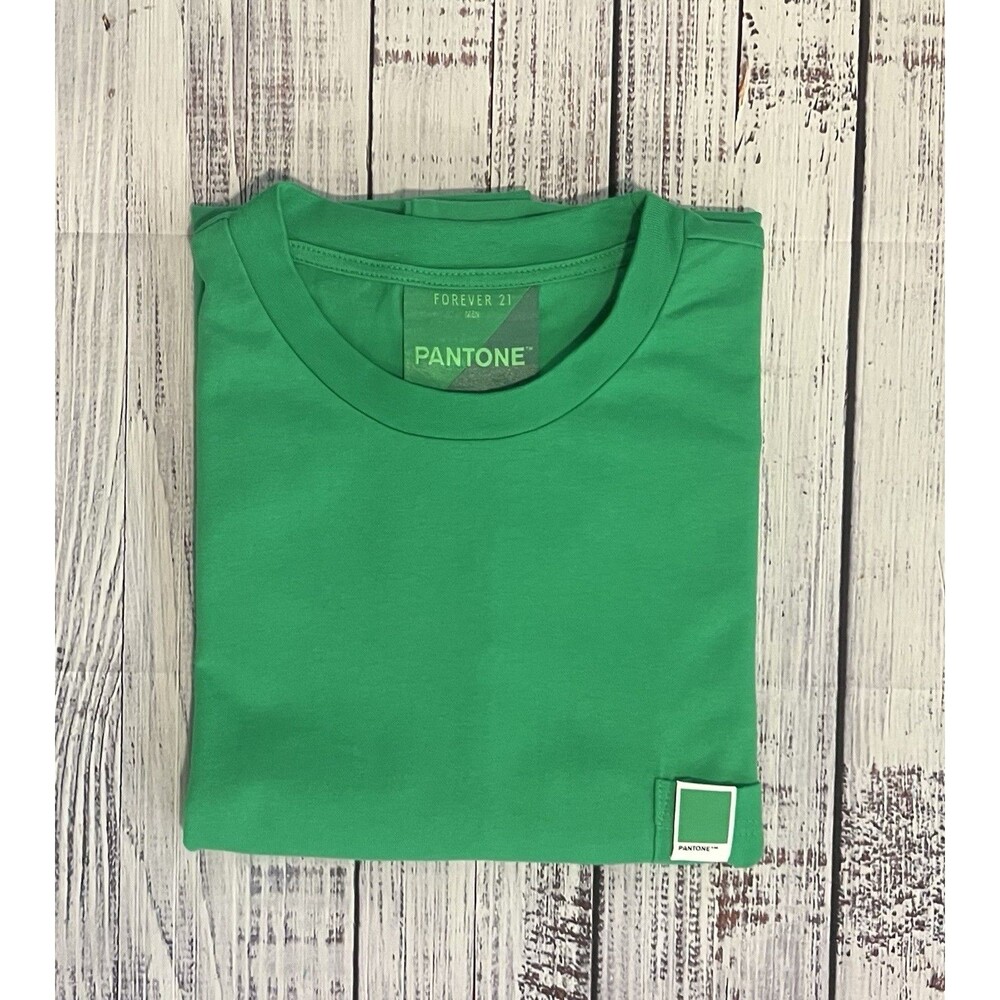 NWT Forever 21 x Pantone Mens Green Pocket T-Shirt Size S Short Sleeve Tee NEW